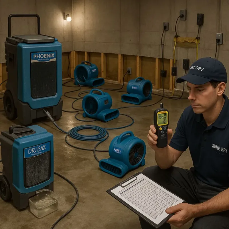 Structural Drying and Dehumidification process in Seminole, OK
